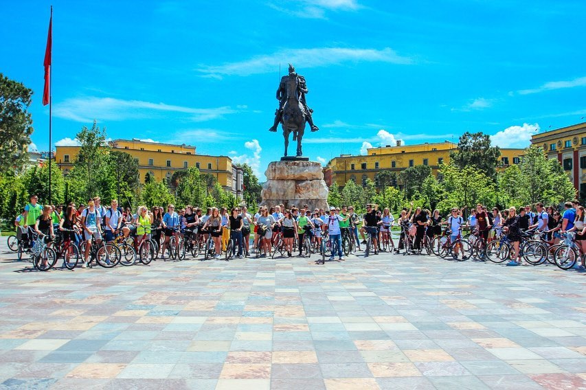 tirana walking bike tour city discover travel tourism trip vacation holiday