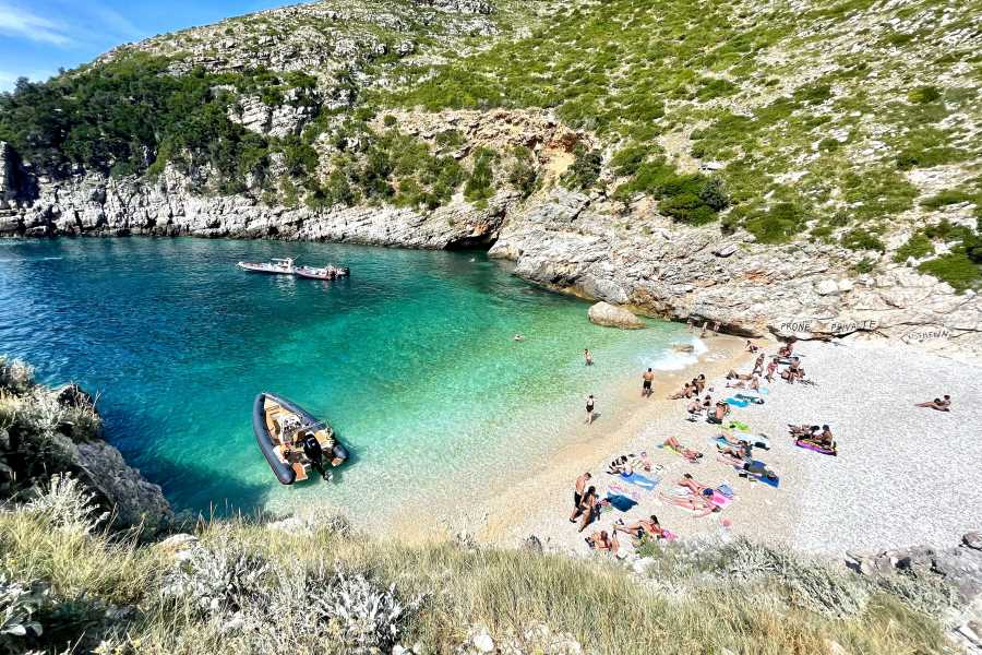 speed boat tour vlore day trip travel adventure summer beach fun tourism sea cave swim sun